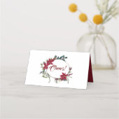 Rode Poinsettia Bloem Kerst Watercolor Tafel (Achterkant)