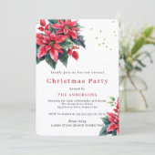 Rode Poinsettia bloem kerstfeest Kaart (Staand voorkant)