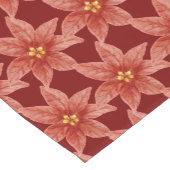 Rode Poinsettia Bloemen Botanische Kerstvakantie Korte Tafelloper (Hoek)