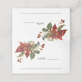 Rode Poinsettia Bloemen Kerstmis Winter Bruiloft (Buitenkant ongevouwen)