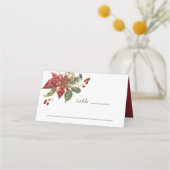 Rode Poinsettia Bloemen Kerstmis Winter Bruiloft (Achterkant)