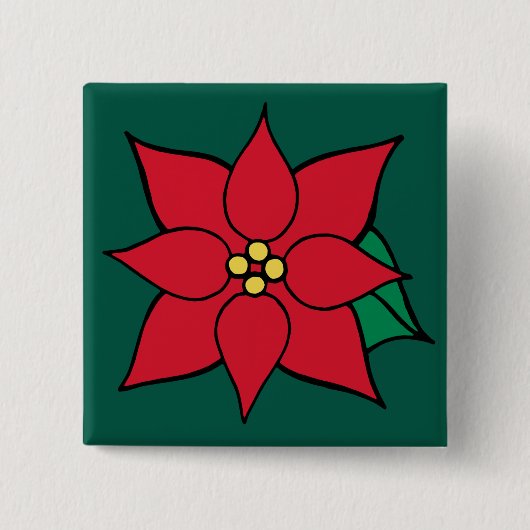 Rode Poinsettia Button Gift (Voorkant)