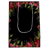  rode poinsettia Classic Kerstfeest Medium Cadeauzakje (Achterkant)