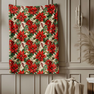 Rode Poinsettia Deken Klassiek Kerst Thuis Chic