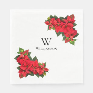 Rode poinsettia gepersonaliseerd servet