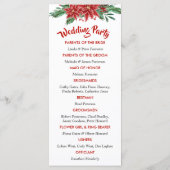Rode Poinsettia Kerst Huwelijksprogramma Programma (Achterkant)