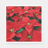Rode Poinsettia Kerstfeest Servet (Voorkant)