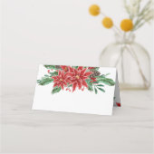 Rode Poinsettia Kerstmis | Wedding Place Card (Achterkant)