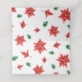 Rode Poinsettia Kerstmis | Wedding Place Card (Binnenkant ongevouwen)