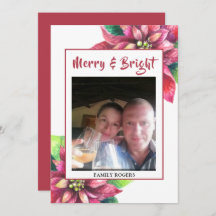 Rode Poinsettia Kerstvakantie Kaart