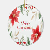 Rode Poinsettia Kerstvakantie Ornament (Links)