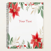 Rode Poinsettia Kerstvakantie Planner (Voorkant)