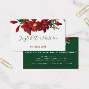 Rode Poinsettia Kerstvakantie Shopper Zakelijk Visitekaartje