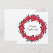 Rode Poinsettia-krans Feestdagenkaart (Voorkant / Achterkant)
