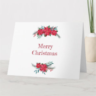 Rode Poinsettia Krans Kaart