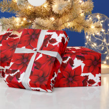 Rode Poinsettia  Pastel Kerst Naadloos