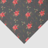 Rode Poinsettia Patroon Kerstmis Tissuepapier (Detail)