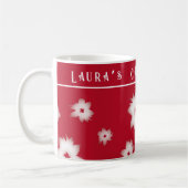 Rode Poinsettia Patroon Mok (Links)