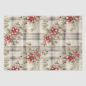  rode poinsettia tartan, decoupage tissuepapier (Voorkant)