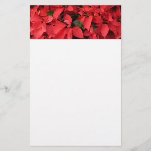 Rode Poinsettia's II Kerst Florale Briefpapier
