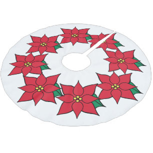 Rode Poinsettias Kerstboom Rok Decor
