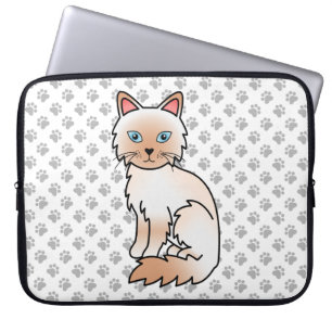 Rode Point Birmaanse kat / Ragdoll Mooie Kat & Poo Laptop Sleeve