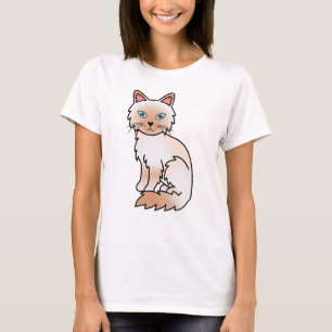 Rode Point Birmaanse / Ragdoll Mopshond Cute Teken T-shirt