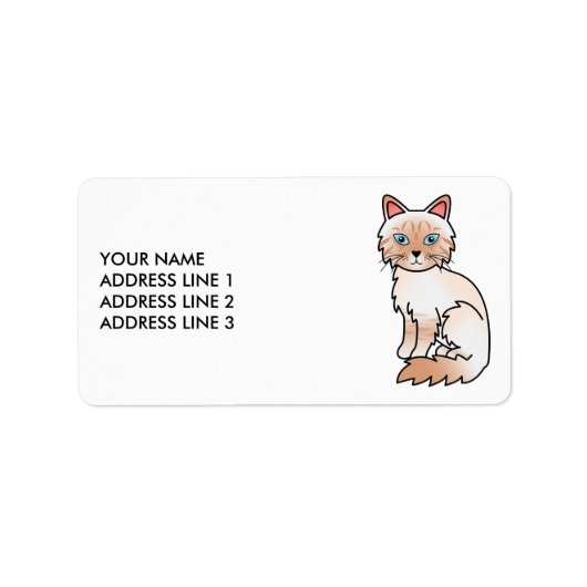 Rode Point Tabby Birman / Ragdoll & Aangepaste Tek Etiket (Voorkant)