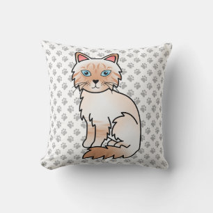 Rode Point Tabby Birman / Ragdoll Mooie Kat & Poot Kussen