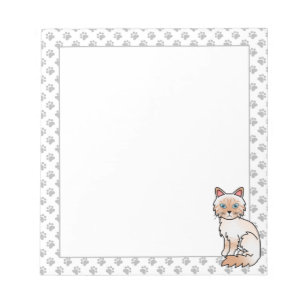 Rode Point Tabby Birman / Ragdoll Mooie Kat & Poot Notitieblok