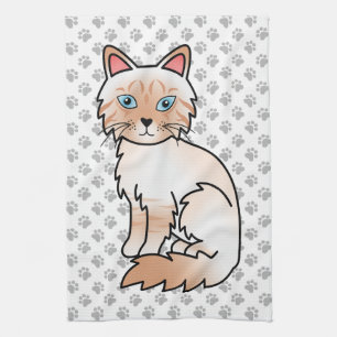Rode Point Tabby Birman / Ragdoll Mooie Kat & Poot Theedoek