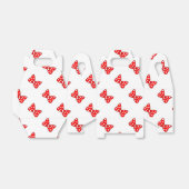 Rode poka Dots Bows op witte achtergrond Bedankdoosjes (Uitgevouwen)
