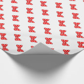 Rode poka Dots Bows op witte achtergrond Cadeaupapier (Hoek)
