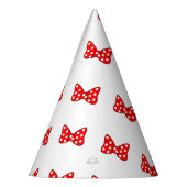 Rode poka Dots Bows op witte achtergrond Feesthoedjes (Links)