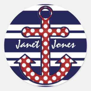 Rode Polka Dot Anker Stickers