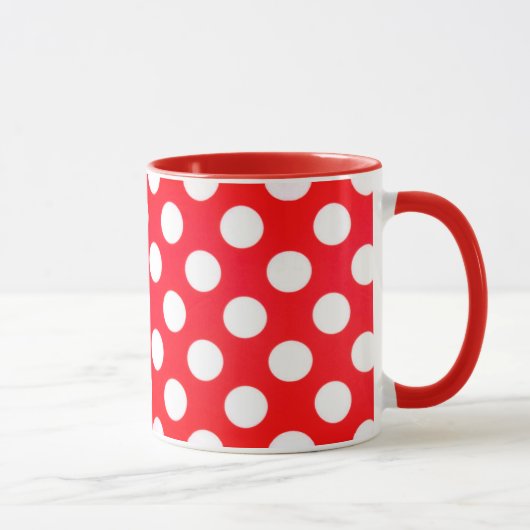 Rode Polka Dot Cup Pas Koffie Mok aan (Rechts)