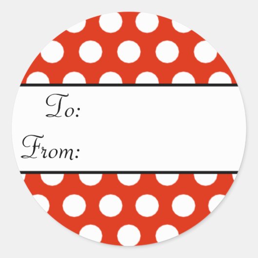 Rode Polka Dot Gift Label Sticker (Voorkant)