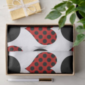Rode Polka Dot Harten en Zwarte Cirkels Patroon Tissuepapier (Geschenk)