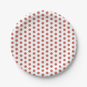 Rode Polka Dot Patroon op Wit Eenvoudige Minimalis Papieren Bordje