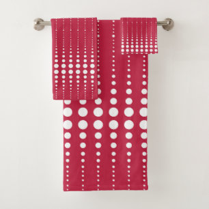 Rode polka dot, polka dot, retro polka dot bad handdoek