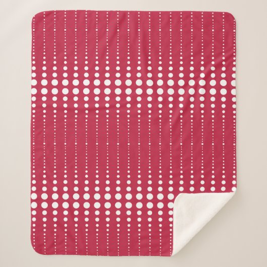 Rode polka dot, polka dot, retro polka dot sherpa deken (Voorkant)
