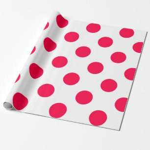 Rode Polka Dots Witte Kerst Sjabloon Cadeaupapier