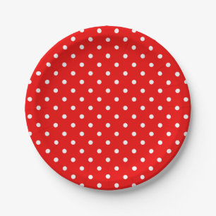Rode polka goot kussen papieren bordje