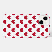 Rode polka harten op witte Hoesje-Mate iPhone case (Achterkant (horizontaal))