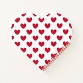 Rode polka harten wit notitieboek (Achterkant)