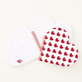 Rode polka harten wit notitieboek (Binnen)