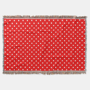 Rode polka stip deken