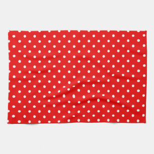 Rode polka stip theedoek