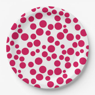 rode polka stippen op een witte achtergrond papieren bordje