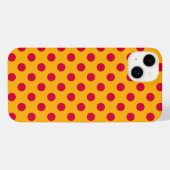 Rode polka-stippen op geel iPhone hoesje (Achterkant horizontaal)